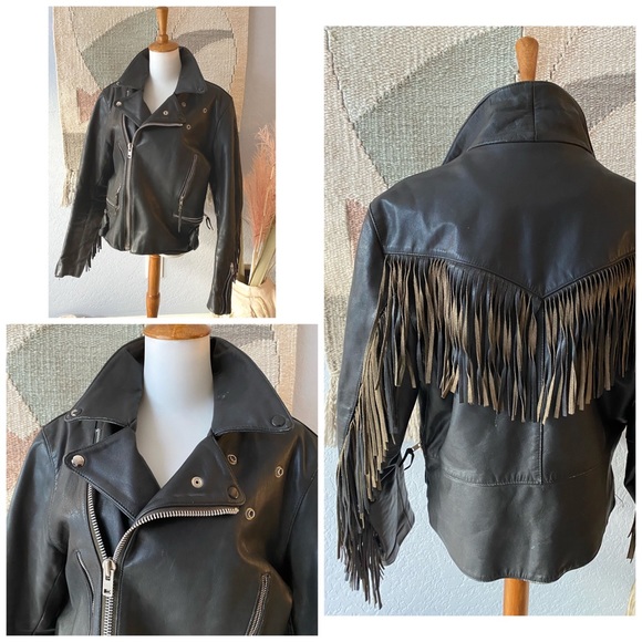 Jackets & Blazers - Vintage 70s authentic leather motorcycle jacket